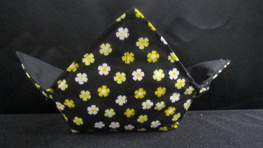 Yellow and White Flowers on Black Cozy